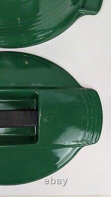 GREEN Le Creuset France Futura Ray Loewy Oval Cast Iron Dutch Oven 4.5 Qt #27