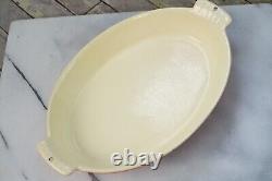 GRISWOLD Cast Iron Enamel Au Gratin Pan Casserole Dish No. 87 Red & Cream 12x8