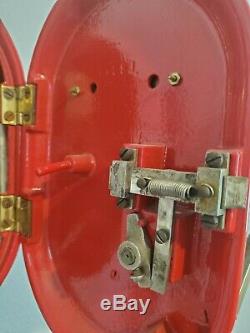Gamewell Antique Oval Fire Alarm, Telegraph Station Cast Iron Fire Alarm Box