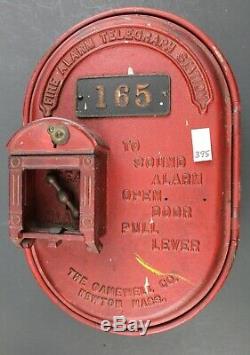 Gamewell Oval Telegraph Station Vintage Cast Iron Fire Alarm Box