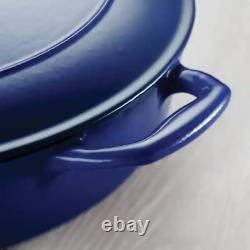 Gourmet 7 Qt. Oval Enameled Cast Iron Dutch Oven in Gradated Cobalt with Lid