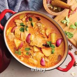 Gourmet 7 qt. Oval Enameled Cast Iron Dutch Oven in Gradated Red with Lid