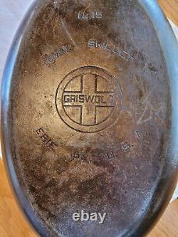 Griswold Cast Iron #15 Oval Fish Skillet