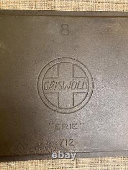 Griswold ERIE No. 8 Oval Griddle P/N 712 Slant Logo