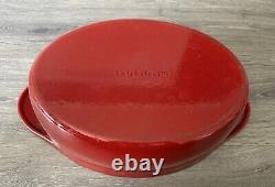 HUGE Calphalon Red CAST IRON Enameled OVAL Dutch Oven 5 Quart 15.5 Width