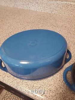 Hard to Find Le Creuset Oval Dutch Oven with Grill Pan Lid 28