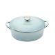 Heritage Pavilion 4.5 Qt. Oval Cast Iron Casserole Dish in Blue with Lid