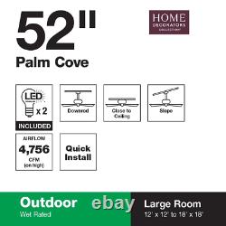 Home Decorators Palm Cove 52 in. LED Indoor/Outdoor Natural Iron Ceiling Fan