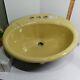 KOHLER 2904 Light Mustard Cast Iron Drop In Oval Bathroom Sink Overflow NOS