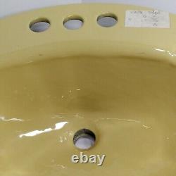 KOHLER 2904 Light Mustard Cast Iron Drop In Oval Bathroom Sink Overflow NOS