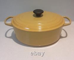 LE CREUSET #29 Quince Yellow Cast Iron 5 Qt Oval Casserole Oven Pot + Lid =NEW=