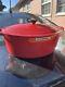 LE CREUSET #31 6.75QT ENAMELED CAST IRON OMBRE CERISE RED OVAL DUTCH OVEN withLID