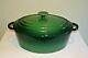 LE CREUSET #31 GREEN Enamel 6 3/4 Quart Oval Dutch Oven Cast Iron MADE in FRANCE