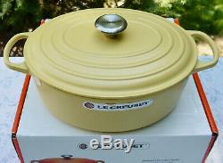 LE CREUSET #31 Rare MIMOSA (Sunshine Yellow Color!) Oval Dutch Oven 6.75 QT