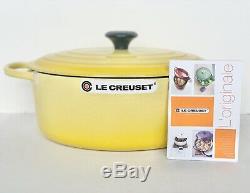 LE CREUSET #31 Stunning Soleil Yellow Color Oval Dutch Oven 6.75 QT NEW