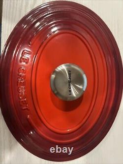 LE CREUSET CAST IRON Cerise ENAMEL OVAL CASSEROLE 2.75 qt