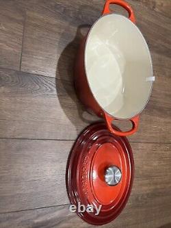 LE CREUSET CAST IRON Cerise ENAMEL OVAL CASSEROLE 2.75 qt