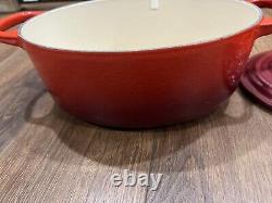 LE CREUSET CAST IRON Cerise ENAMEL OVAL CASSEROLE 2.75 qt