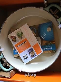 LE CREUSET COOL MINT OVAL CASSEROLE/OVEN 3 1/2 QUART CAST IRON NEWithBOX