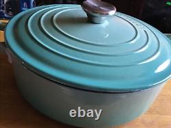 LE CREUSET COOL MINT OVAL CASSEROLE/OVEN 3 1/2 QUART CAST IRON NEWithBOX