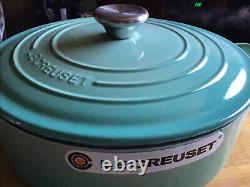 LE CREUSET COOL MINT OVAL CASSEROLE/OVEN 3 1/2 QUART CAST IRON NEWithBOX