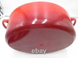 LE CREUSET ENAMELED CAST IRON OMBRE CERISE RED OVAL DUTCH OVEN/ withLID #31 6.75QT