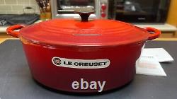 LE CREUSET Enameled Cast-Iron Oval Dutch Oven NEW Cherry Red 6.75 QT