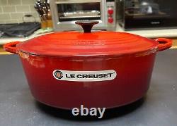 LE CREUSET Enameled Cast-Iron Oval Dutch Oven NEW Cherry Red 6.75 QT