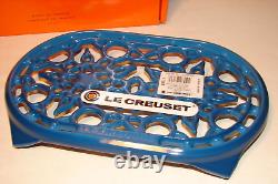 LE CREUSET Marseille BLUE Enamel Cast Iron 10-1/2 OVAL TRIVET Made France NEW