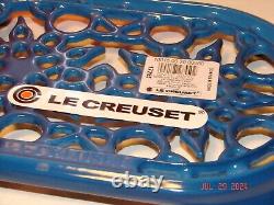 LE CREUSET Marseille BLUE Enamel Cast Iron 10-1/2 OVAL TRIVET Made France NEW