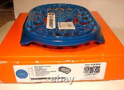 LE CREUSET Marseille BLUE Enamel Cast Iron 10-1/2 OVAL TRIVET Made France NEW