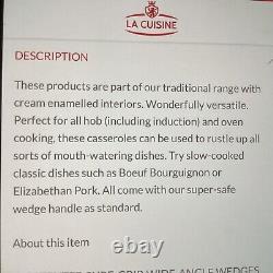 La Cuisine 6210MB Enameled Cast Iron Oval 6.75 QT Dutch Oven, Cranberry