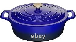 La Cuisine 6270 Enameled Cast Iron Covered Oval Dutch Oven Casserole Pot, 6.7