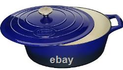 La Cuisine 6270 Enameled Cast Iron Covered Oval Dutch Oven Casserole Pot, 6.7