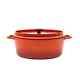 Large! Vintage Invicta Red Enameled Cast Iron Oval 6L Casserole with Lid