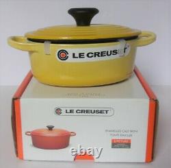 Le Creuset 1 Qt OVAL SOLIEL Yellow Cast Iron Dutch Oven Cocotte NIB