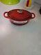 Le Creuset 17 cm / 1-Quart Oval Enameled Cast Iron Cocotte Cerise Red Rare