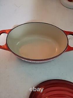 Le Creuset 17 cm / 1-Quart Oval Enameled Cast Iron Cocotte Cerise Red Rare