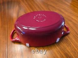 Le Creuset 17 cm / 1-Quart Oval Enameled Cast Iron Cocotte Cerise Red Rare