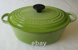Le Creuset #23 Green Enamel Oval Dutch Oven with Lid