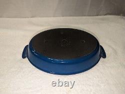 Le Creuset #24 Flame Au Gratin Cast Iron Enamel Oval Baking Dish Blue