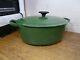 Le Creuset #27 Cast Iron Oval Dutch Oven Vintage Green With Lid