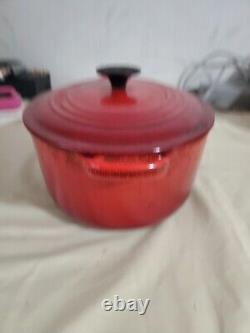 Le Creuset #27 Red Enamel Cast Iron Oval Dutch Oven Pot 4.5 qt