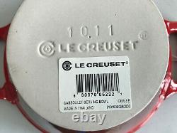 Le Creuset #28 Cast Iron Enamel Cerise Cassoulet Pot Set 4 Bowls NEW RETIRED