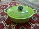 Le Creuset #29 Green Cast Iron Oval Dutch Oven Good Condition WithLid 5 Qt