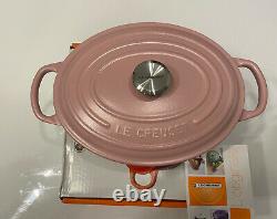 Le Creuset 3.5 Qt Signature Sugar Pink Matte Oval Dutch Oven Cast Iron VERY RARE
