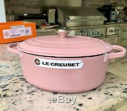 Le Creuset 3.5qt Matte Sugar Pink Oval Cast Iron Dutch Oven NEW RARE