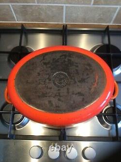 Le Creuset 30cm Size (F)Cast Iron Volcanic Orange Oval Casserole Dish Pot Pan