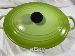 Le Creuset #31 Dutch Oven with Lid 6.75 Quart PALM GREEN Cast Iron Oval Cookware