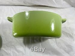 Le Creuset #31 Dutch Oven with Lid 6.75 Quart PALM GREEN Cast Iron Oval Cookware